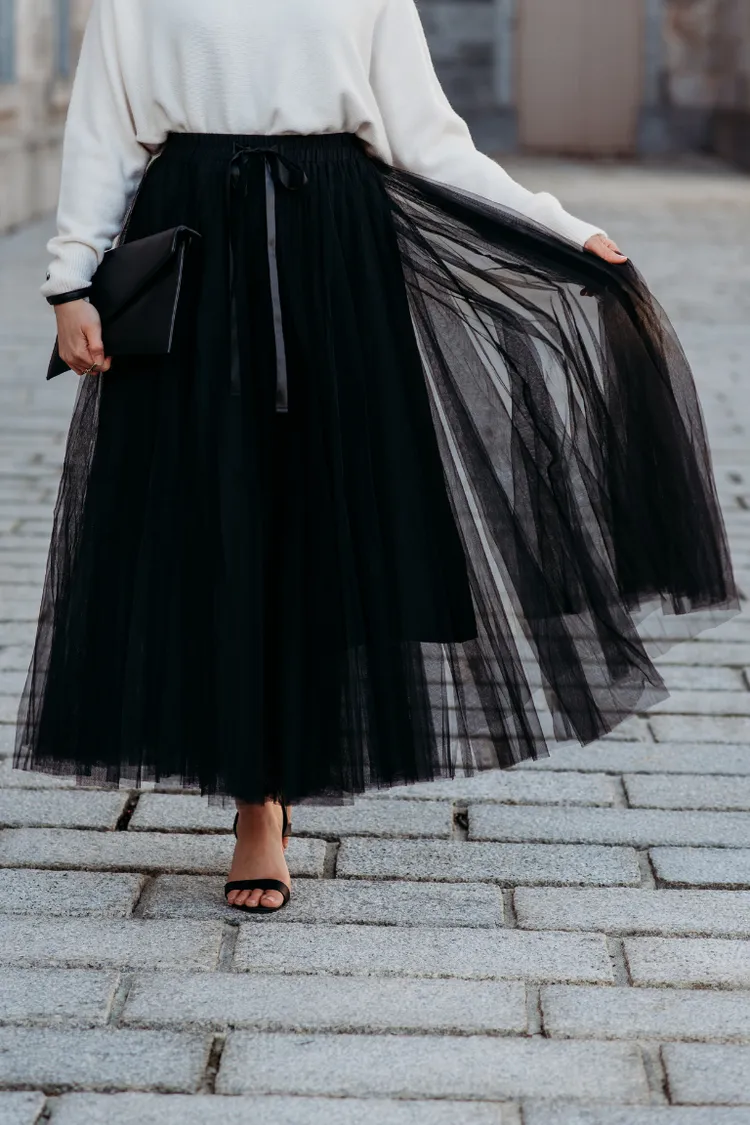 Grace Tulle Skirt | Black