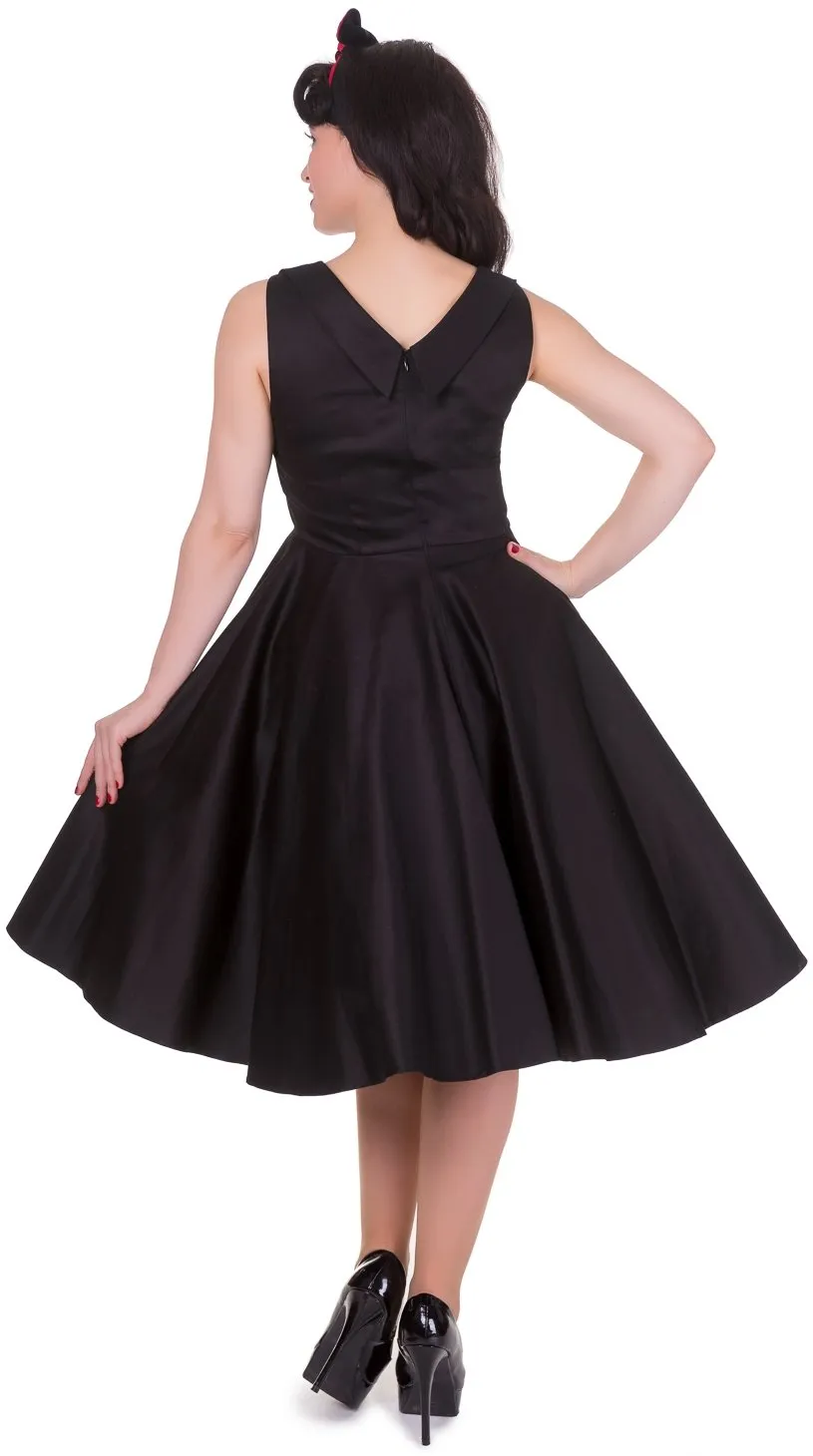 Grace Vintage Style Jive Dress in Black-Red