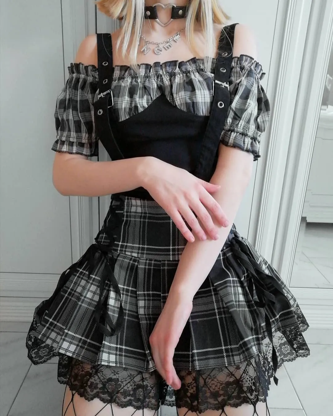 Harajuku Check Pleated Skirt KF81853