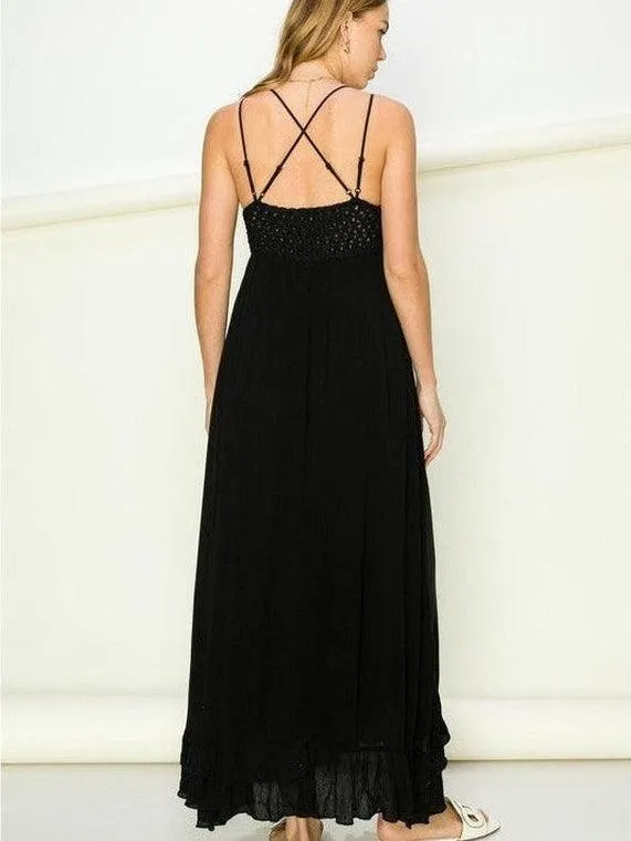 I'm in Love Lace Hollow-Out Maxi Dress