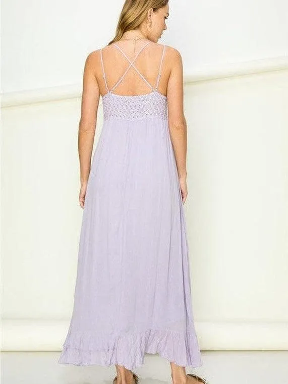 I'm in Love Lace Hollow-Out Maxi Dress