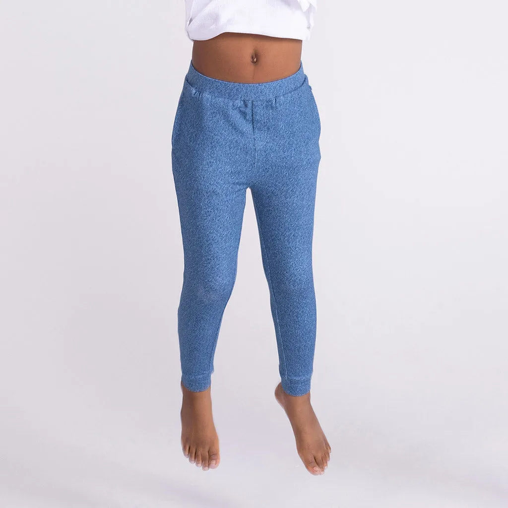 Indigo Denim French Terry Joggers