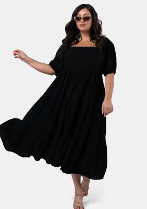 Isadora Balloon Sleeve Maxi Dress