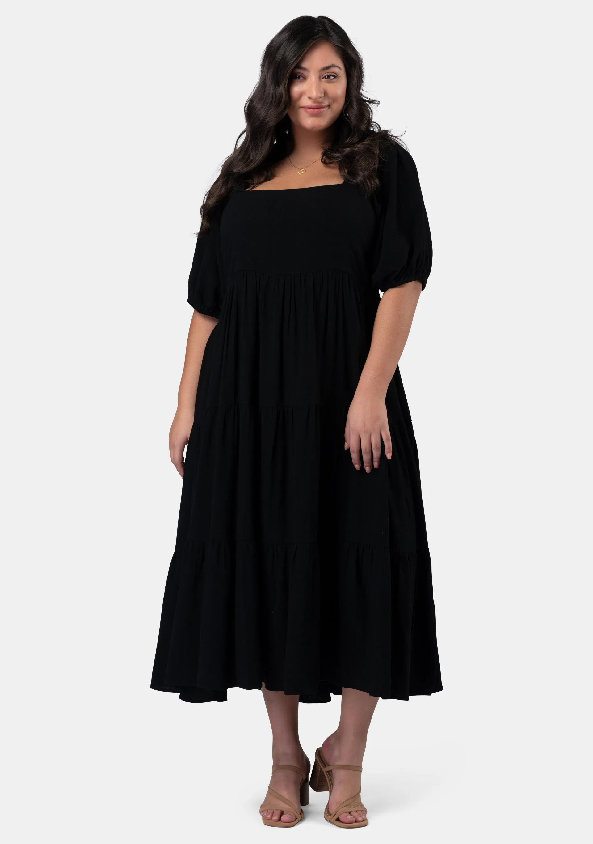 Isadora Balloon Sleeve Maxi Dress