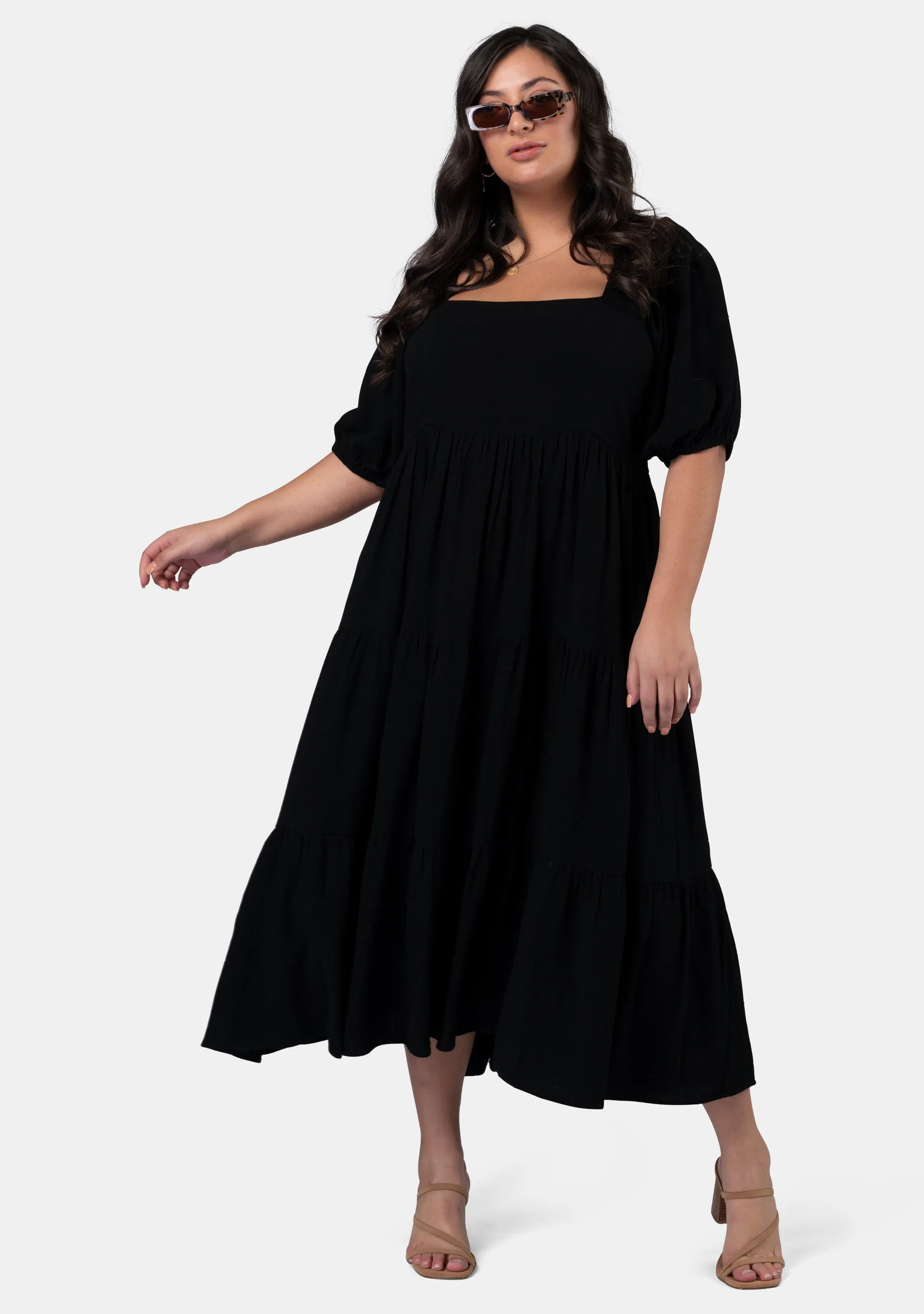 Isadora Balloon Sleeve Maxi Dress