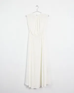 Jil Sander embroidered maxi dress, white, 10