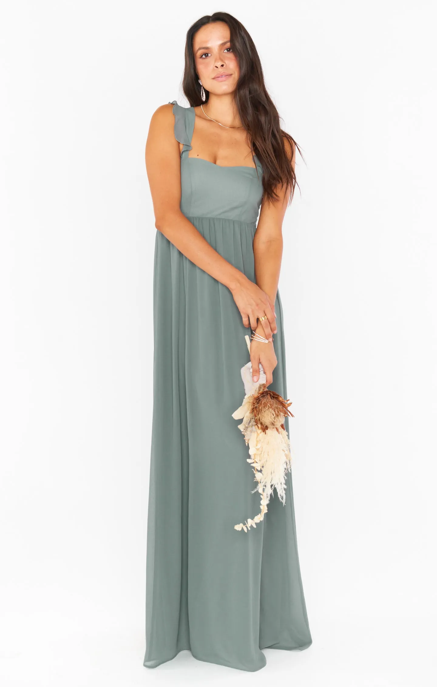 June Maxi Dress ~ Deep Sage Chiffon