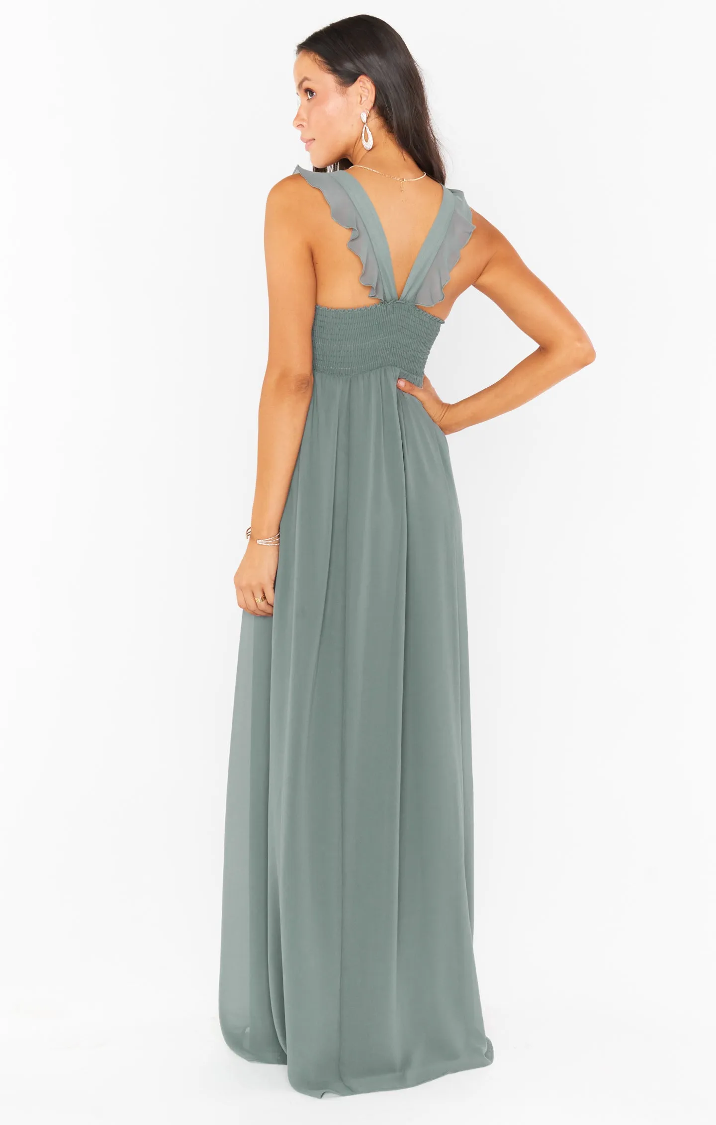 June Maxi Dress ~ Deep Sage Chiffon