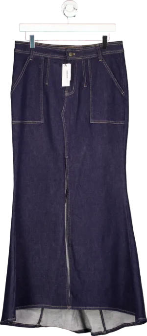 Karen Millen Stonewashed Stretch Denim Maxi Skirt UK 10