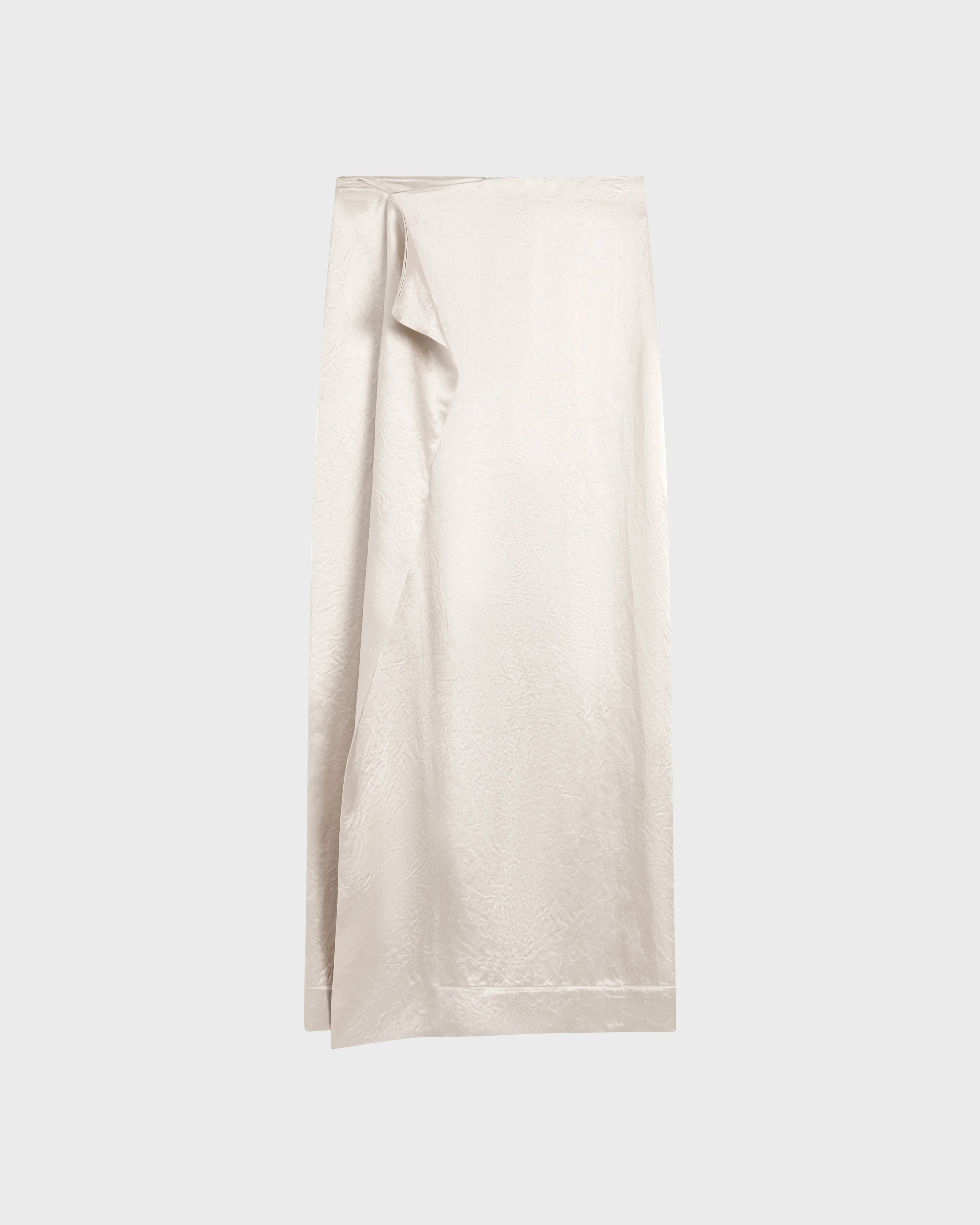 Kobe Satin Origami Maxi Skirt - Silver