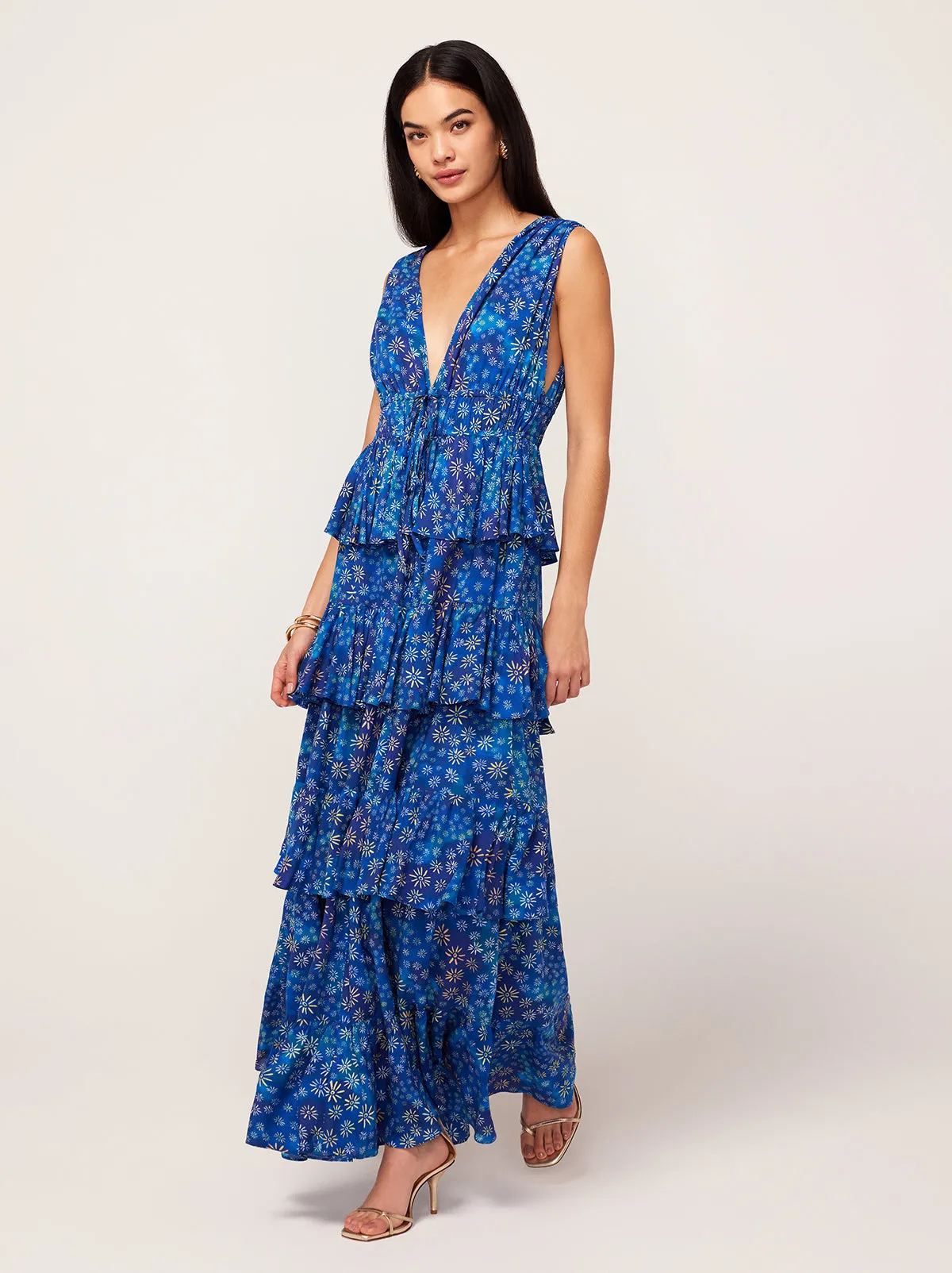 Laetitia Midnight Constellation Print Maxi Dress