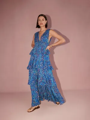 Laetitia Midnight Constellation Print Maxi Dress