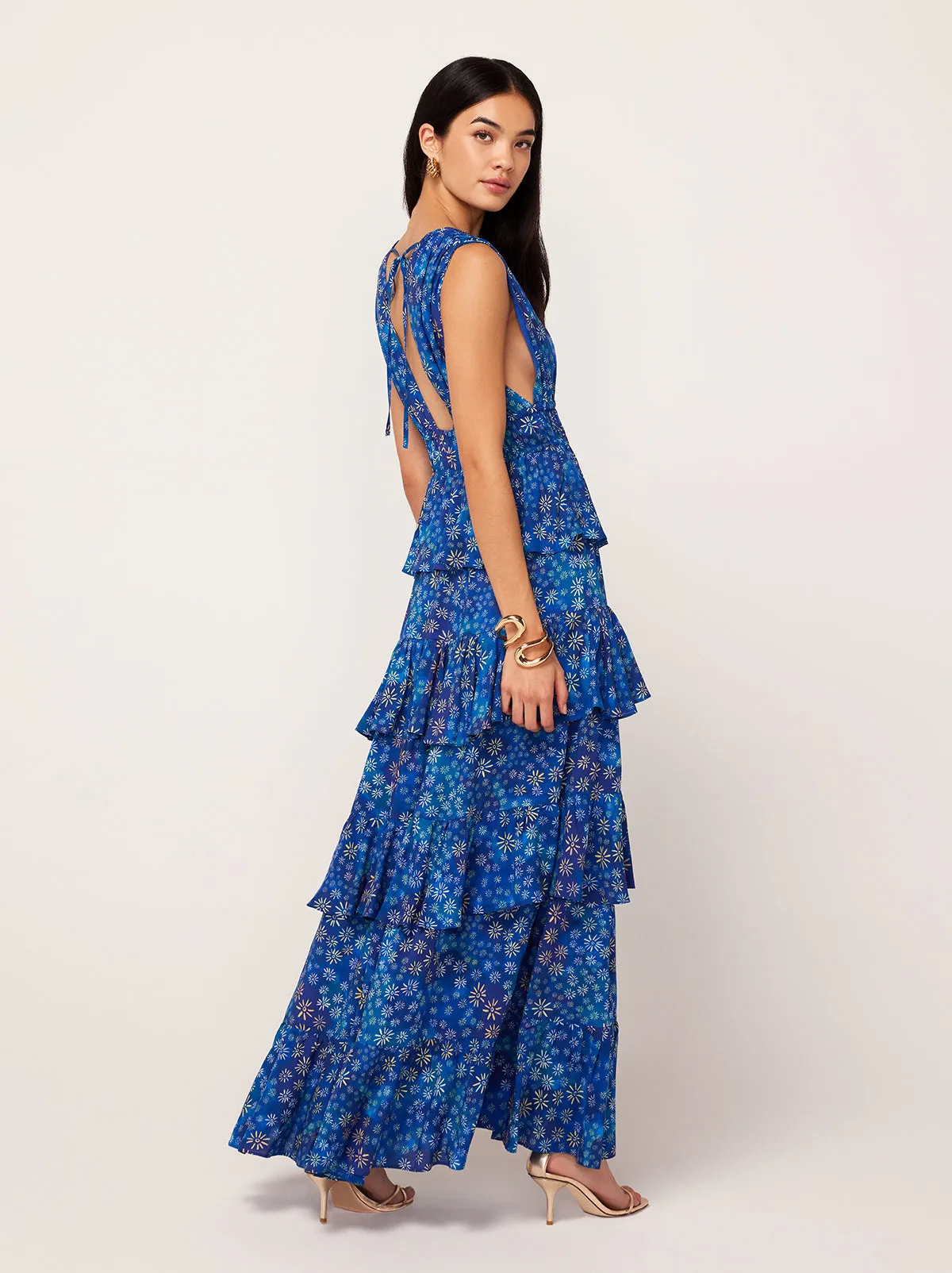 Laetitia Midnight Constellation Print Maxi Dress