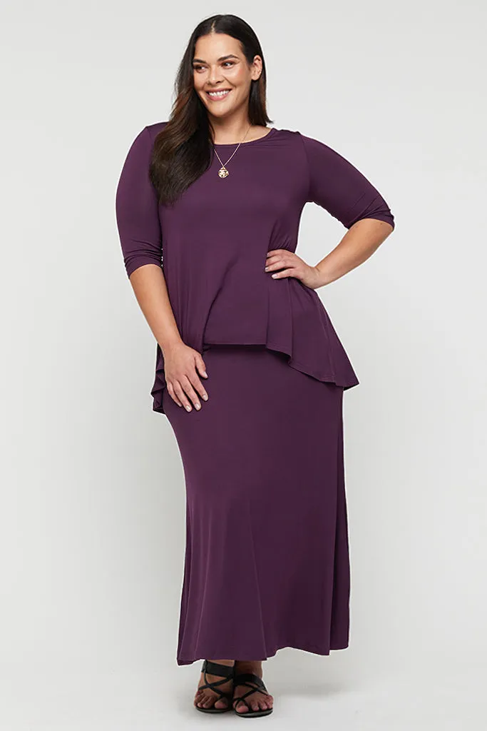 Lana Long Skirt - Plum