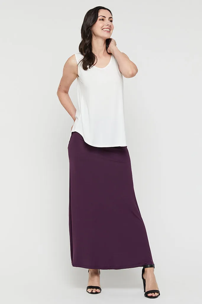 Lana Long Skirt - Plum