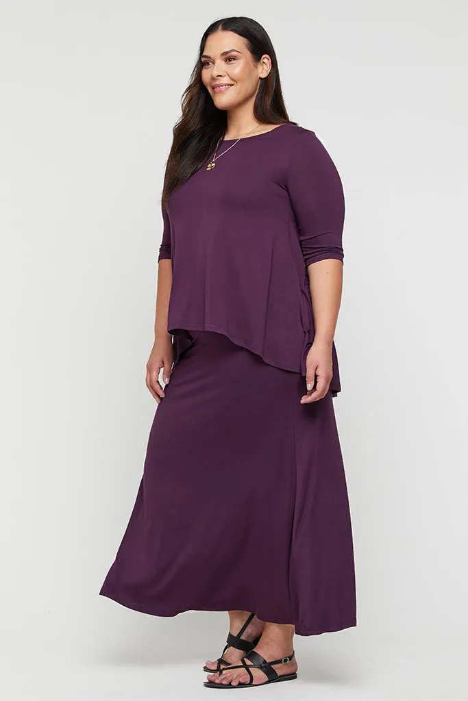 Lana Long Skirt - Plum