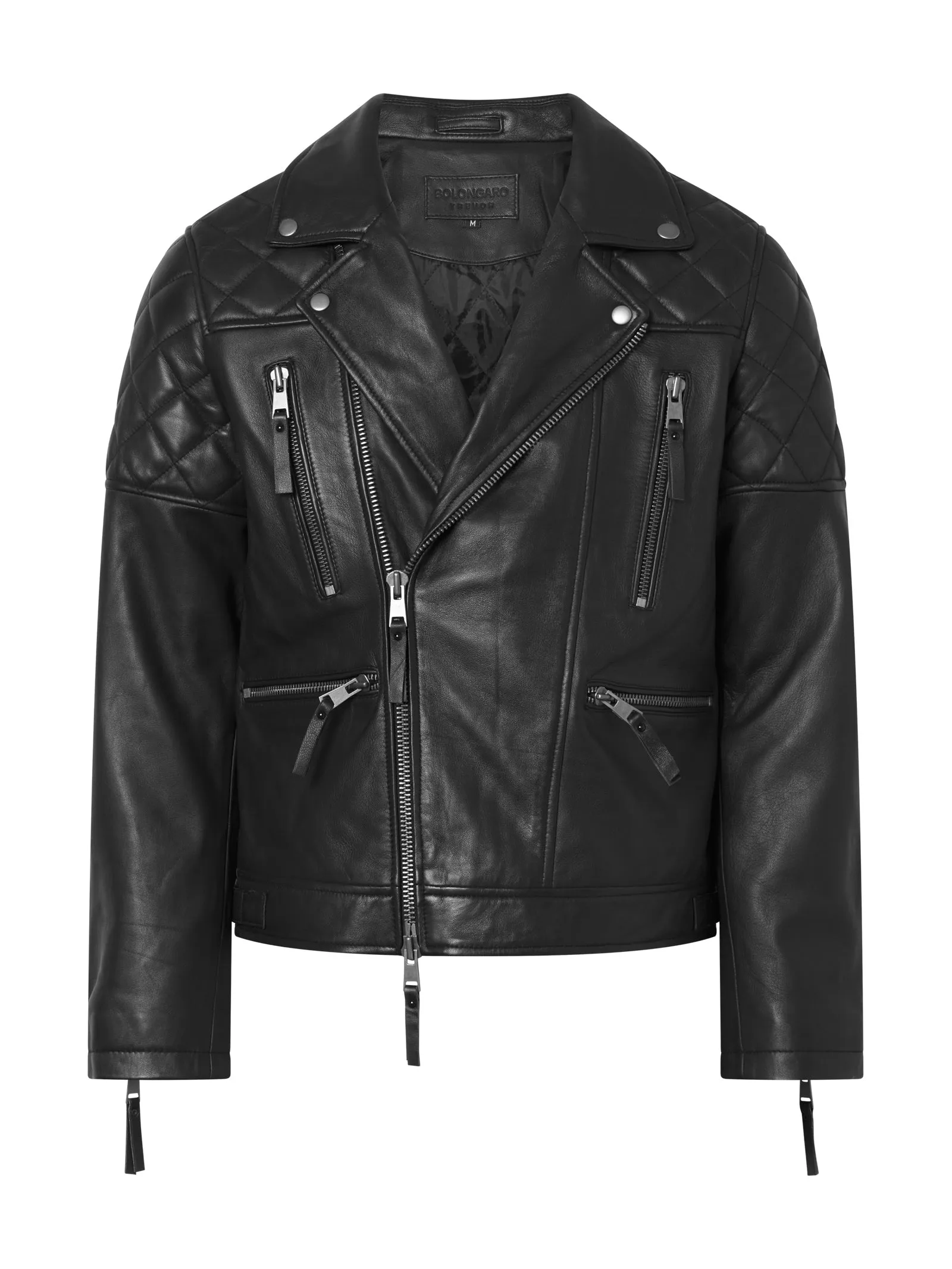 Leather Quilted Biker Jacket