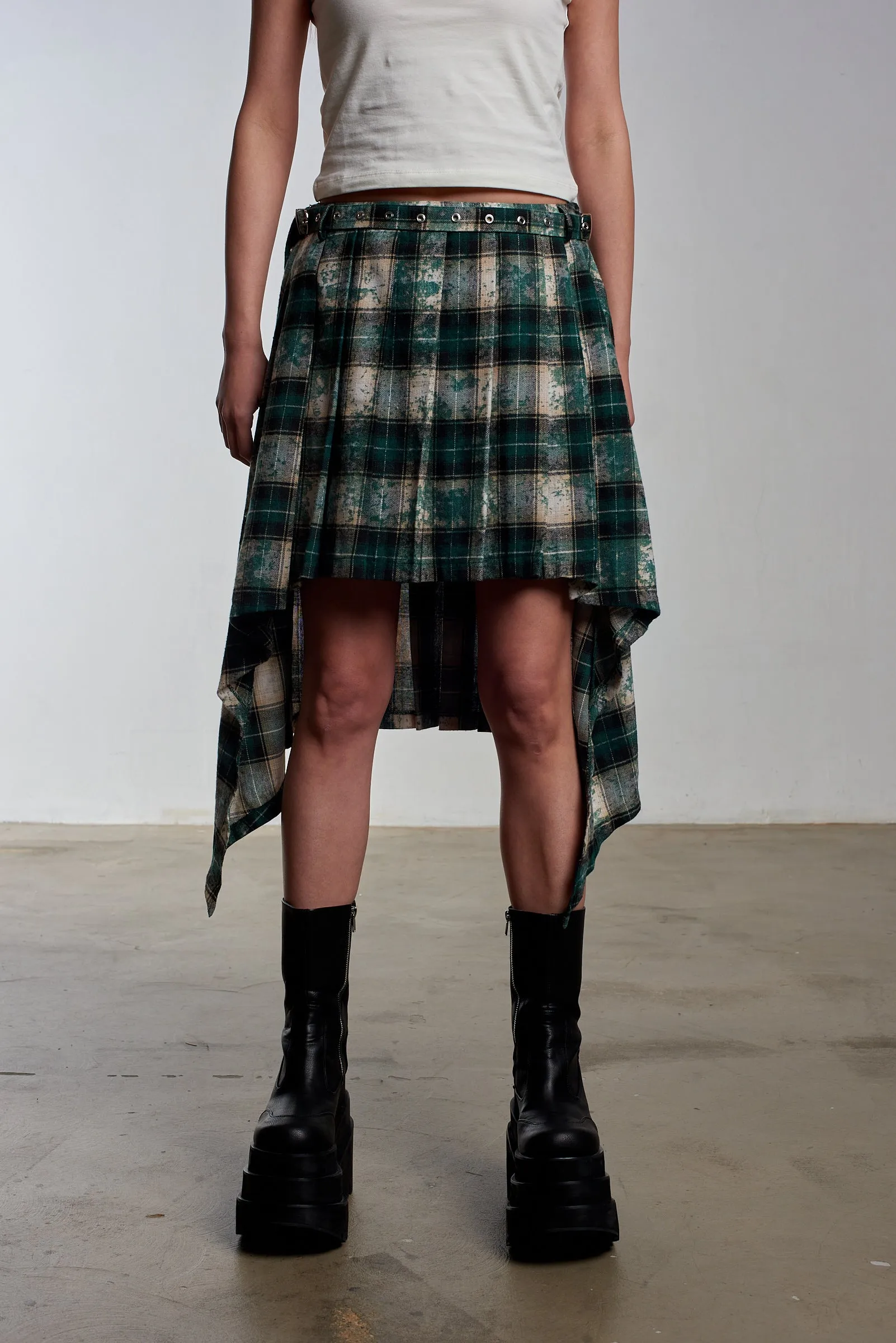 Lore Pleated Tartan Skirt