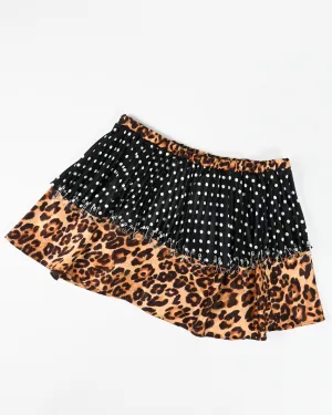 ME TO YOU cheetah and polkadot safety pin skirt