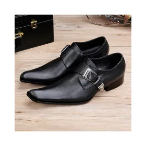 Men Square Toe Slip On Monk Strap Shoes