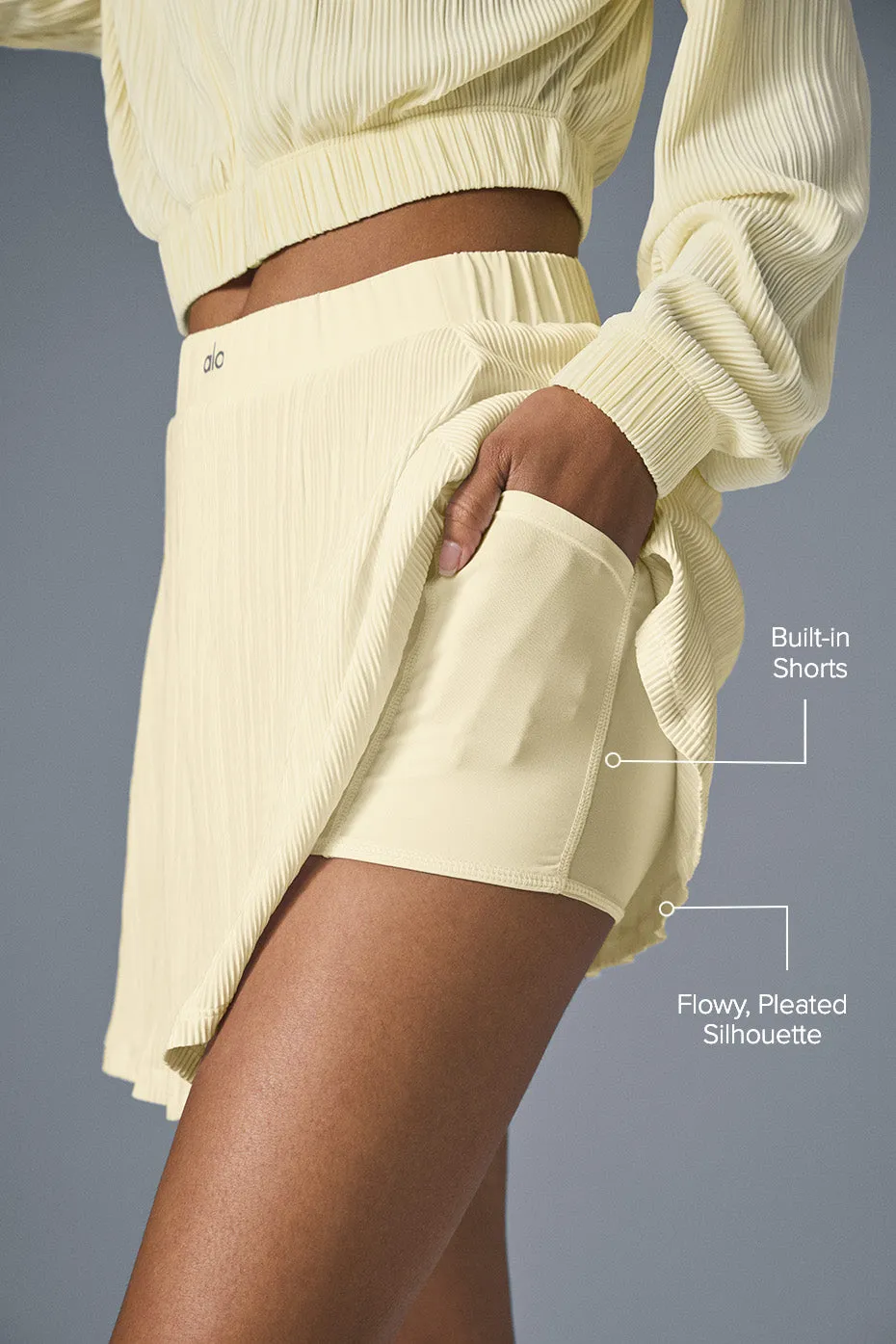 Micro Plisse Tennis Skirt - Lemon Ice