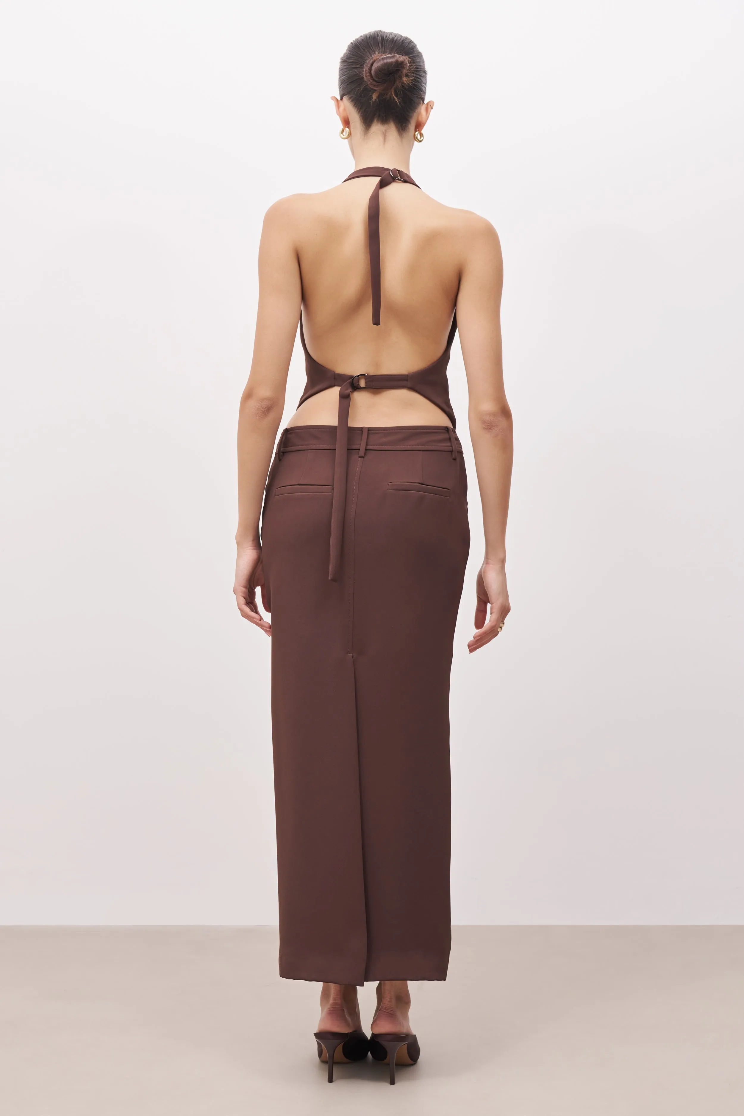 Mid Rise Effortless Maxi Skirt - Truffle