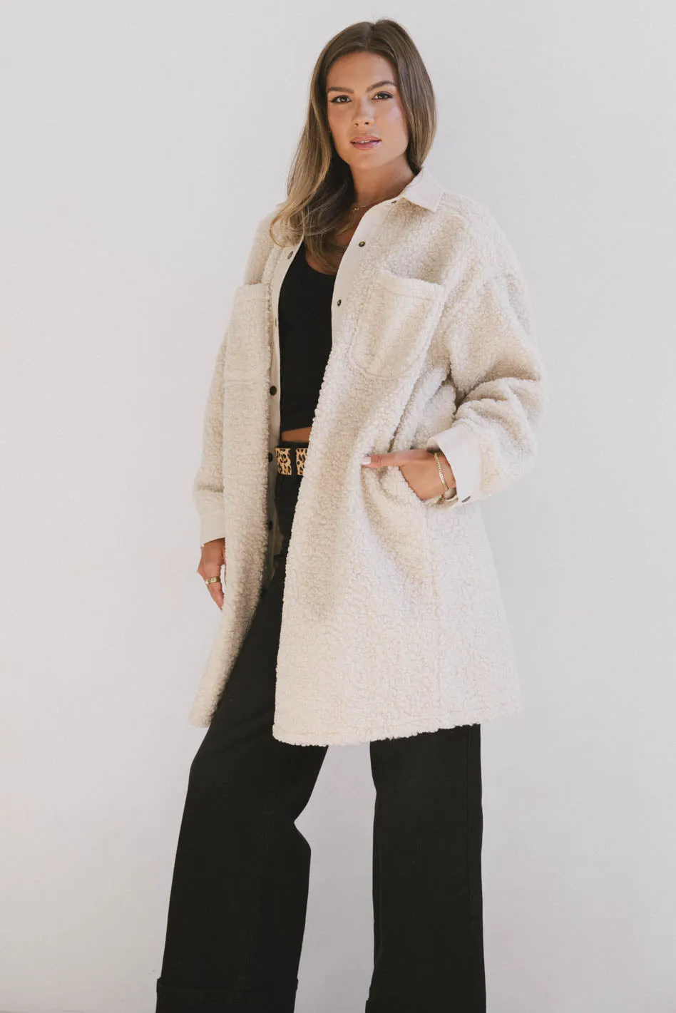 Milandra Sherpa Long Jacket