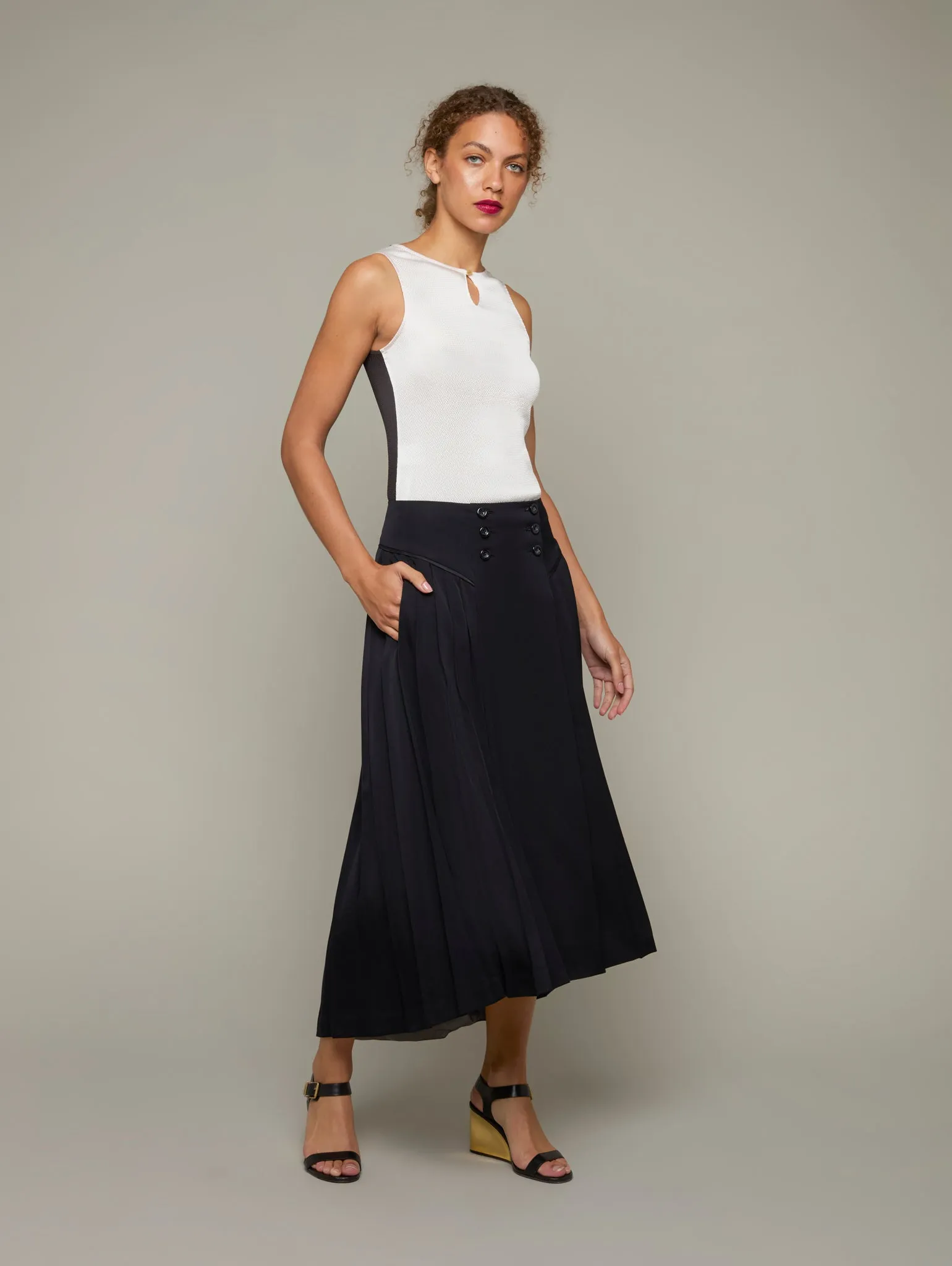 MINARET | Pleated Midi Skirt