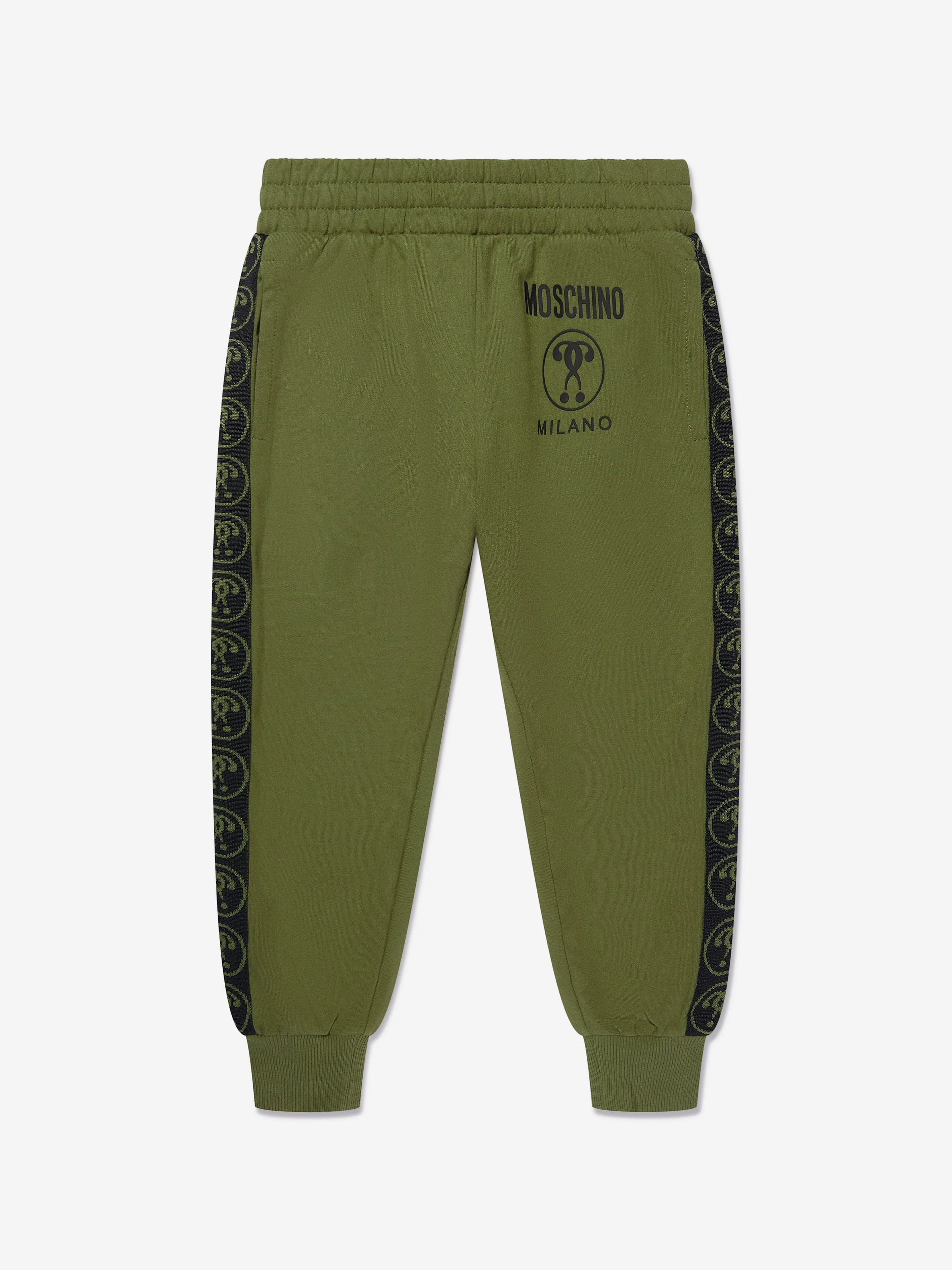 Moschino Boys Milano Logo Joggers in Green