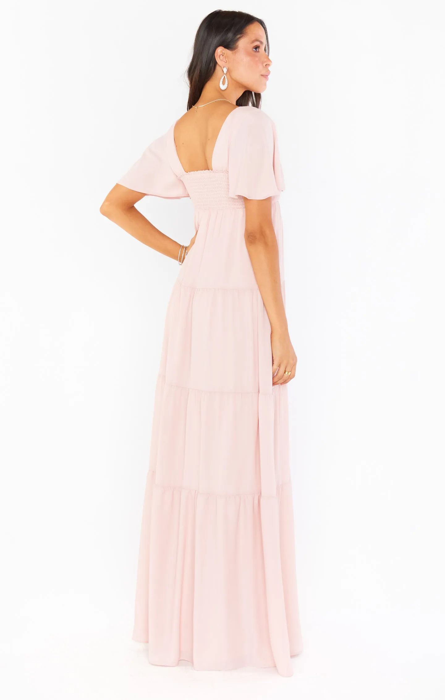 Nicole Maxi Dress ~ Dusty Blush Crisp