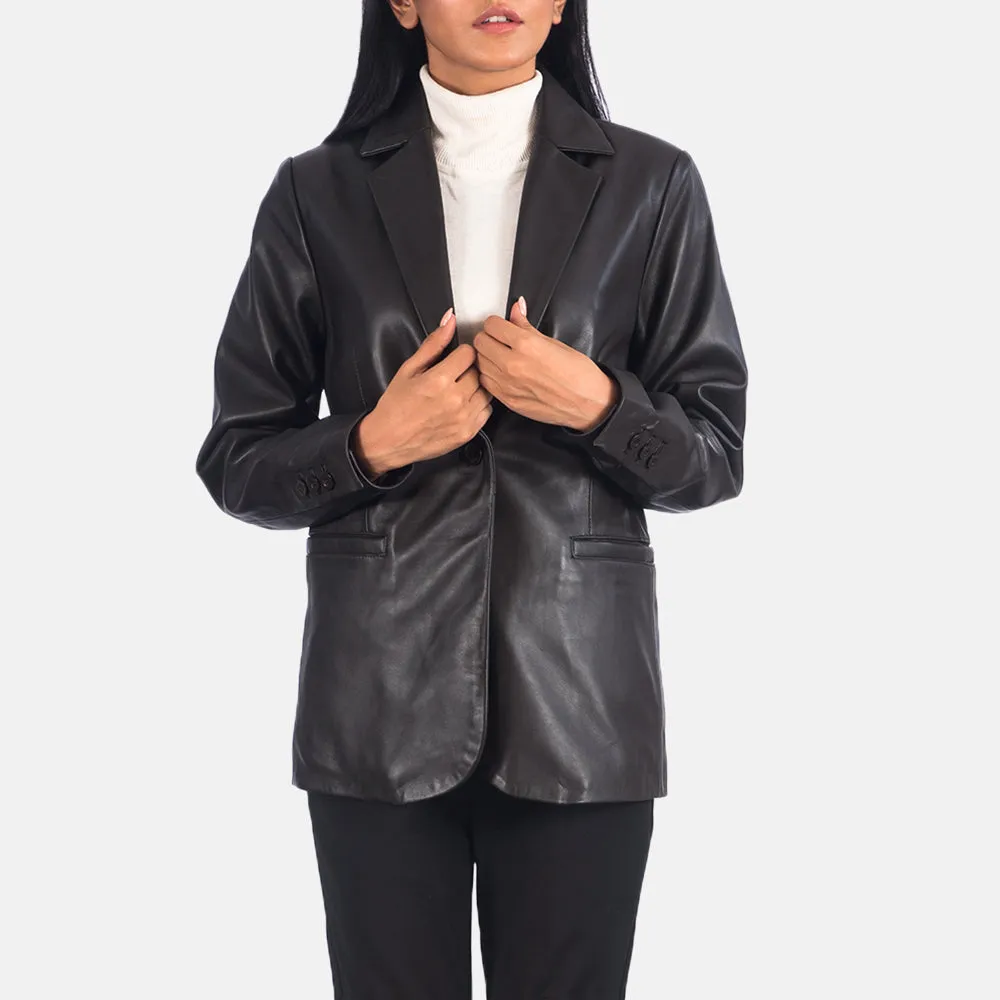 Norma Brown Leather Blazer