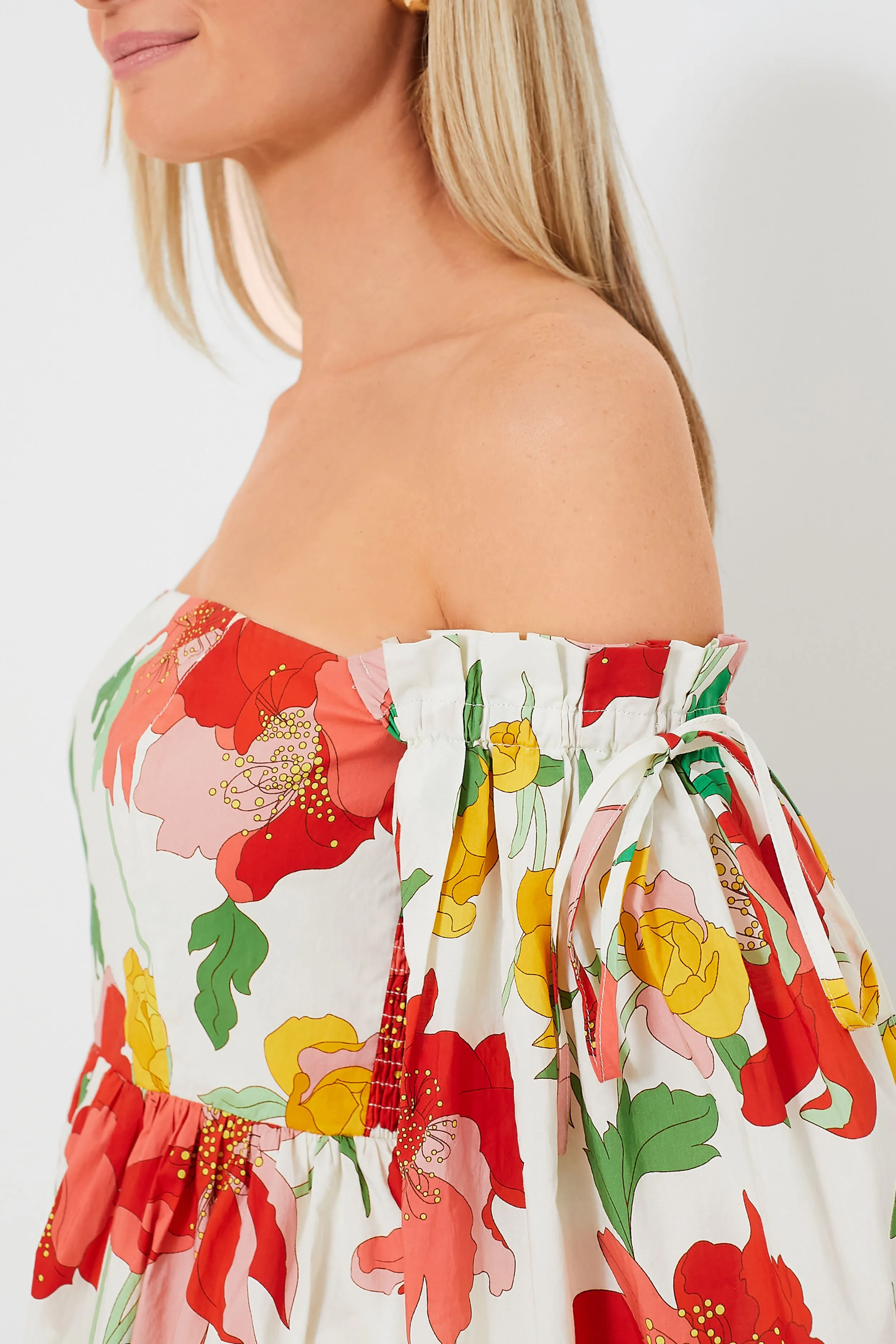 Off-The-Shoulder Marigold Maxi Dress