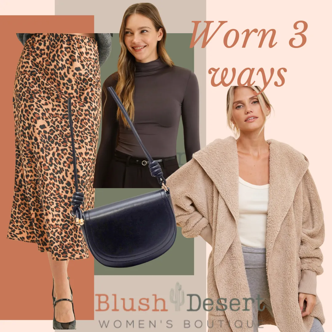 Olivia, Leopard Print, Midi Satin Slip Skirt