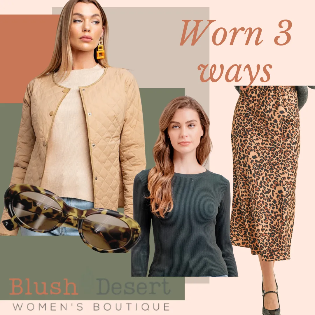 Olivia, Leopard Print, Midi Satin Slip Skirt