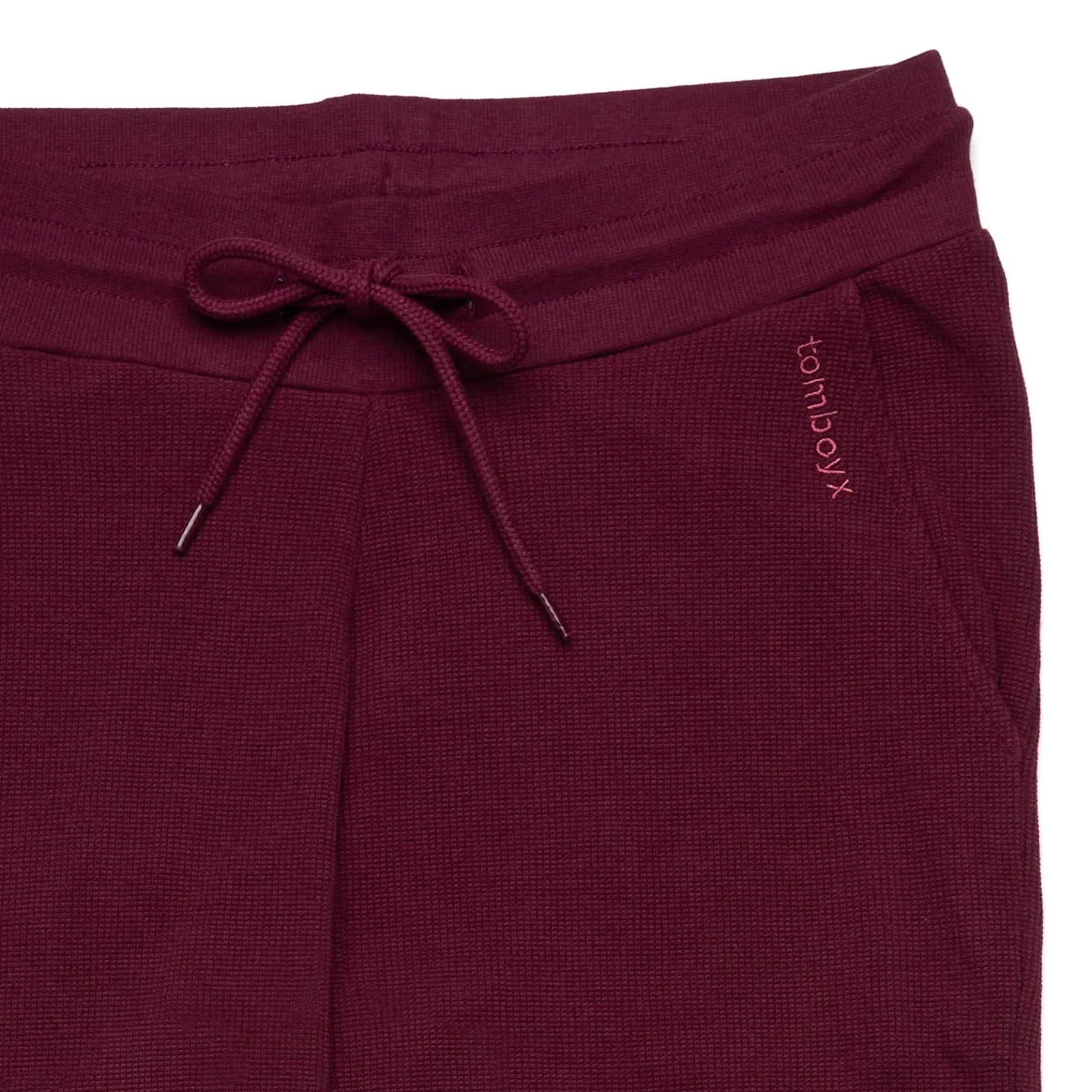 Organic Cotton Waffle Jogger - Black Cherry