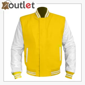 Original American Varsity White Leather jacket For Women