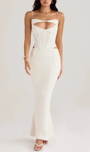 Paloma Ivory Stylish Corset Maxi Dress