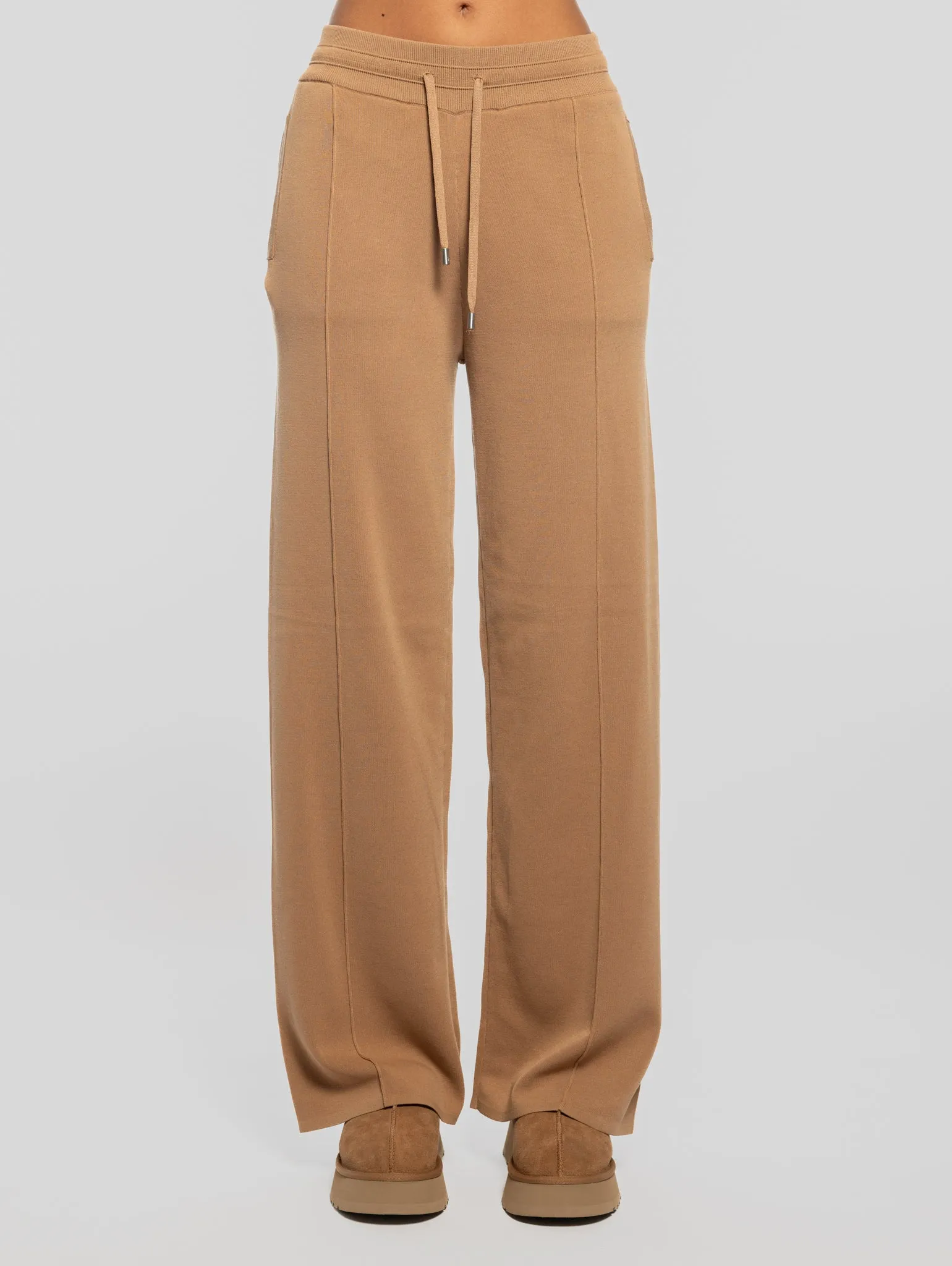 Pantaloni Joggers in Tessuto Tecnico Marrone