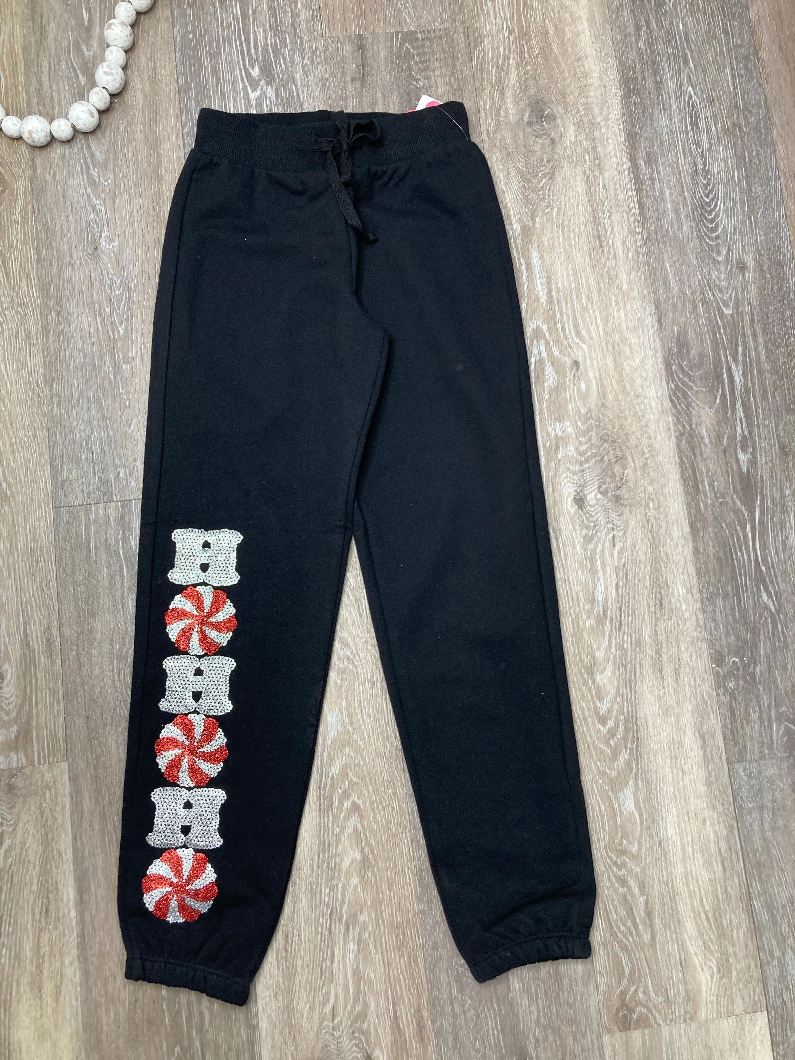 PAP Tween HoHoHo Sequins Black Joggers