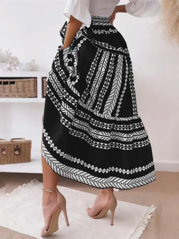 Patterned Maxi Skirt