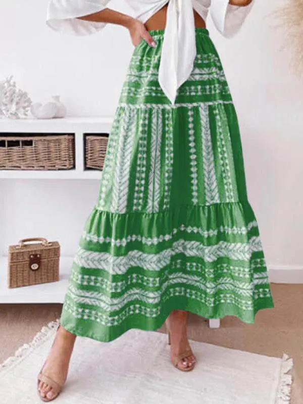 Patterned Maxi Skirt