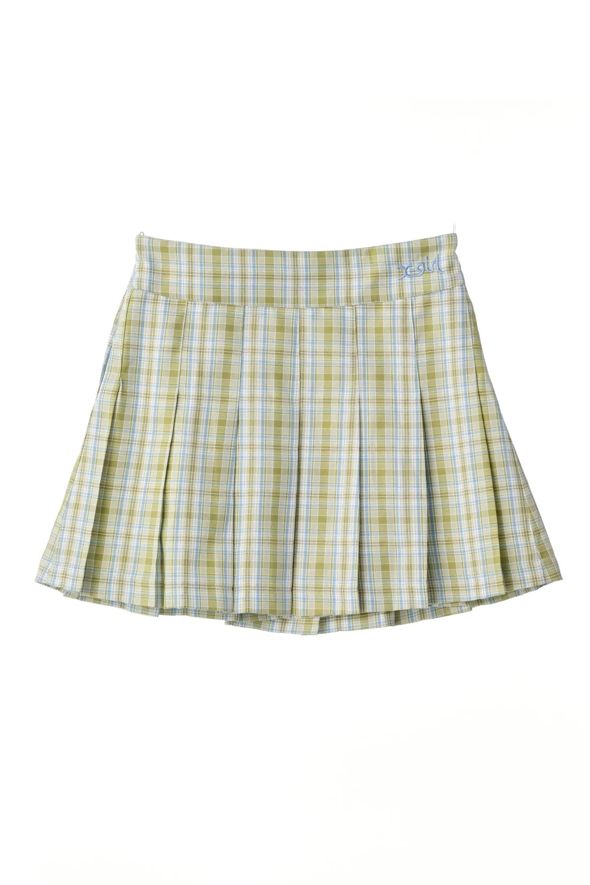 PLAID PLEATED SKIRT - Army Green