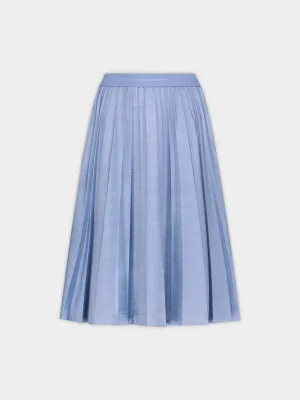 PLEATED SKIRT 26"-DENIM LT BLUE