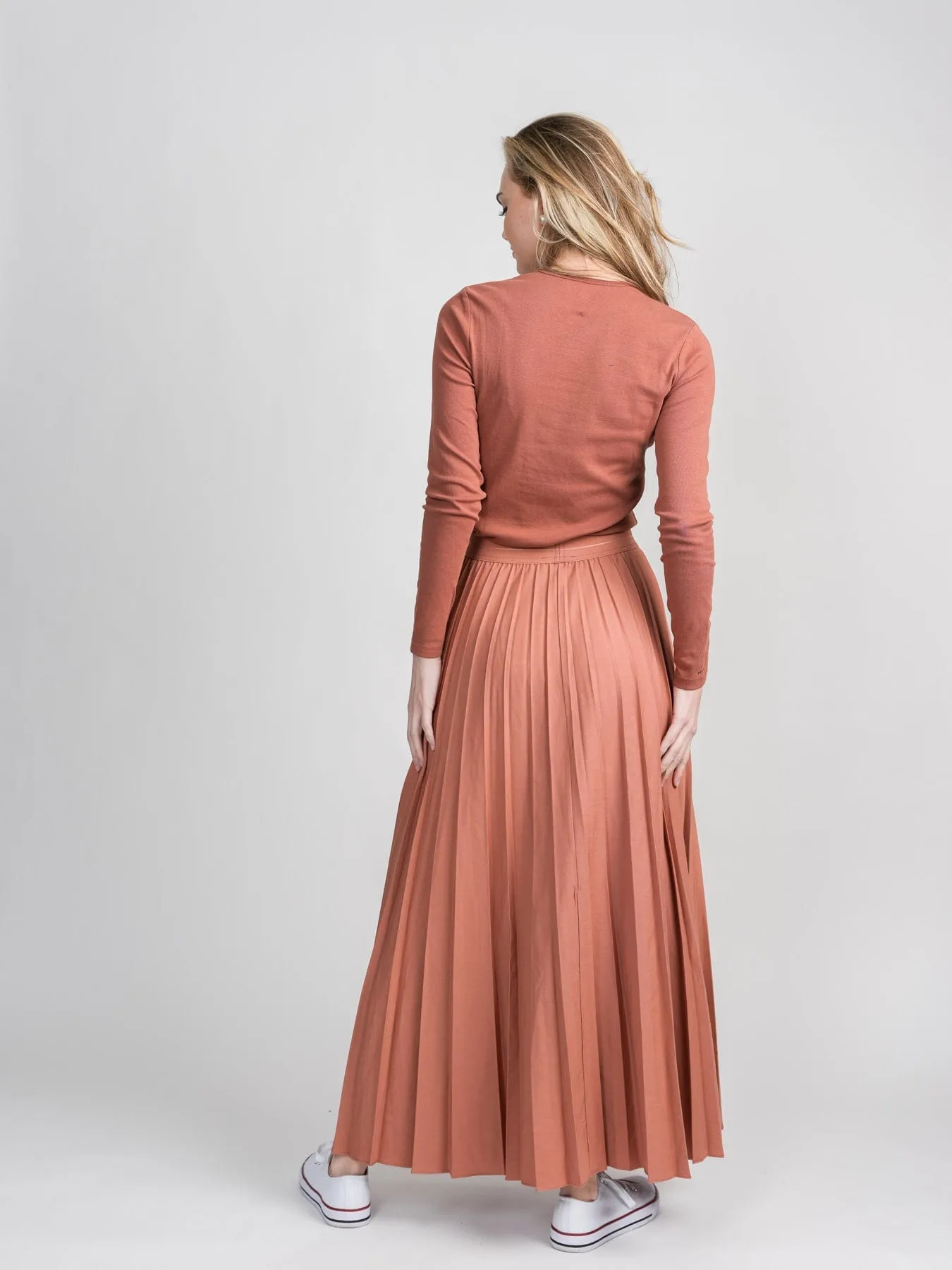 PLEATED SKIRT 37"-SALMON