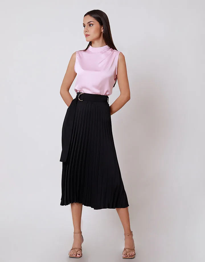 Pleated Skirt with Belt