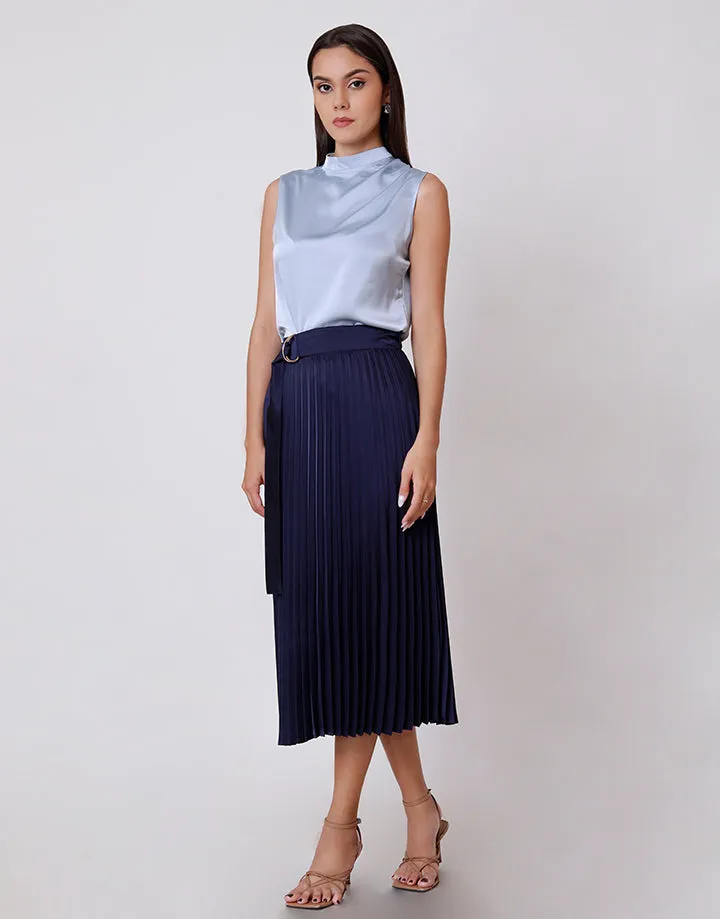 Pleated Skirt with Belt