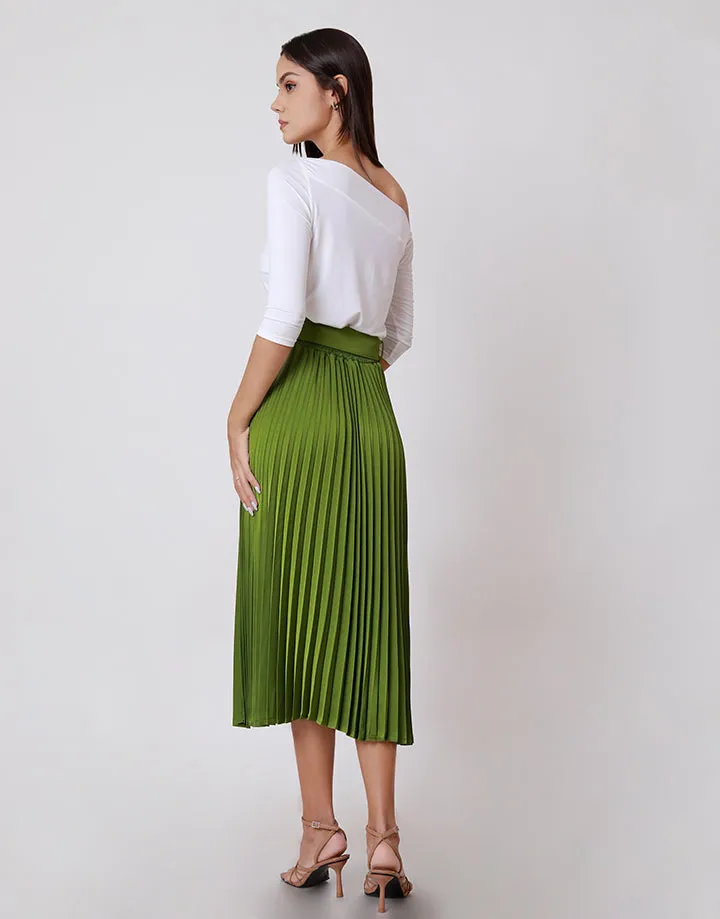 Pleated Skirt with Belt