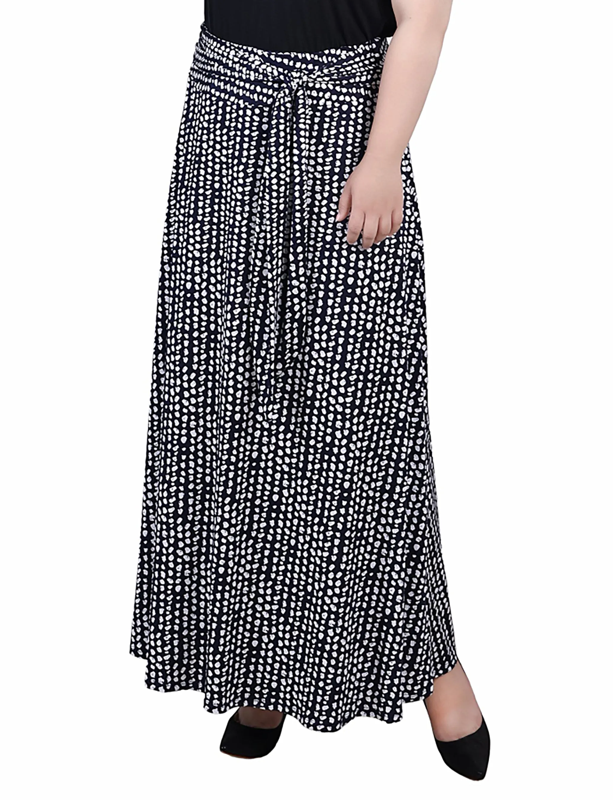 Plus Size Maxi Skirt With Sash Waist Tie