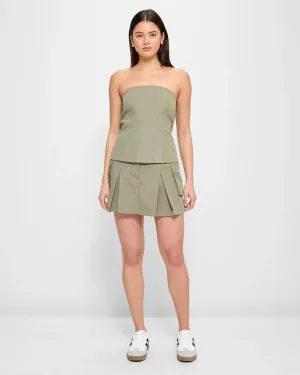 popular  Pleated Cargo Mini Skirt - Lily Loves - Khaki