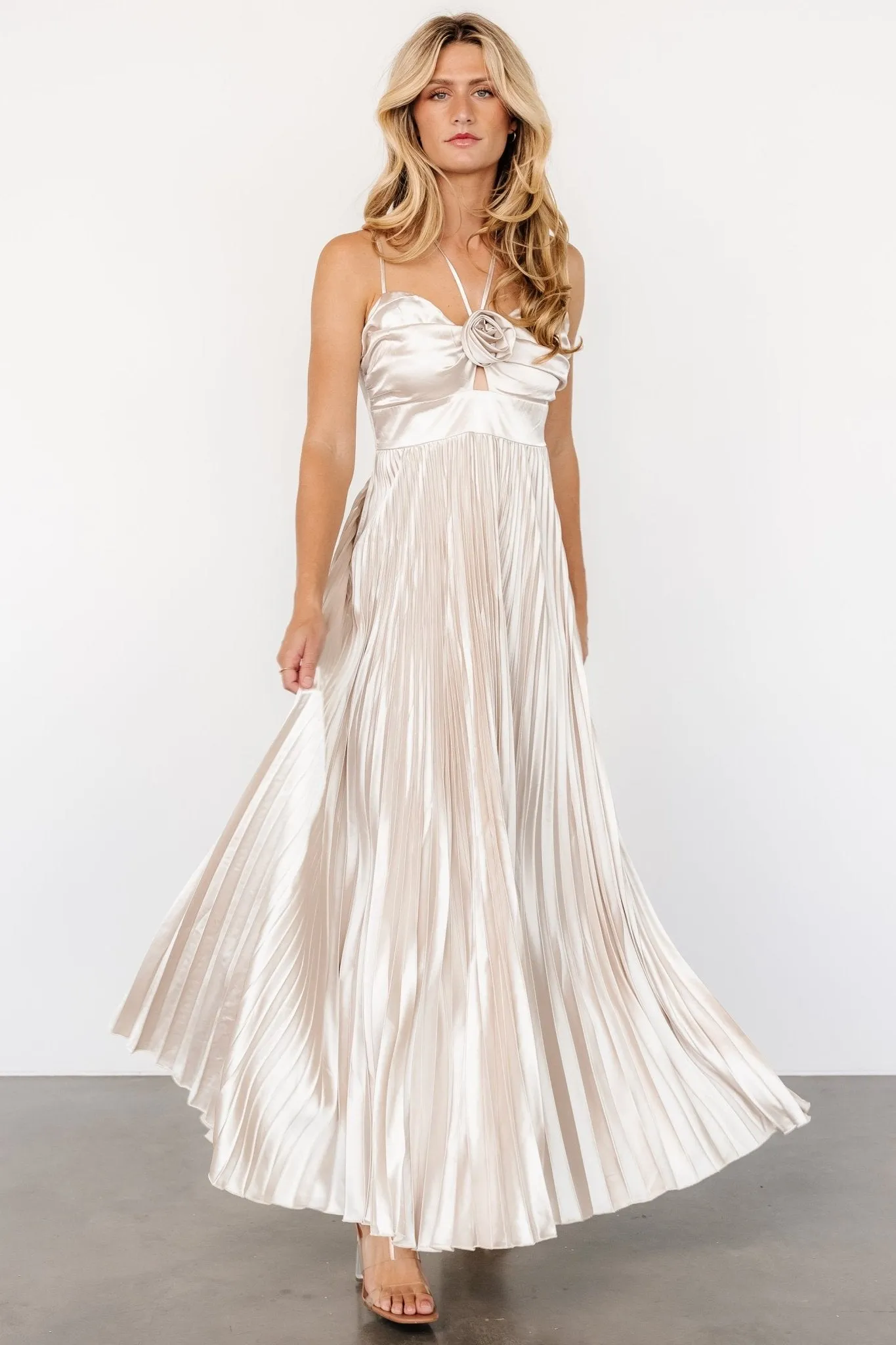 Portia Satin Maxi Dress | Champagne